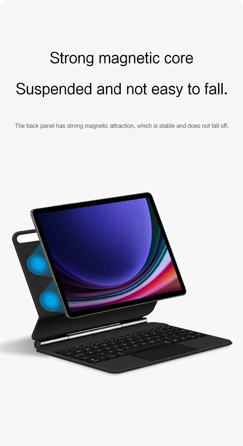 Backlight Magic Keyboard for Samsung Galaxy Tab S9 S8 S7 11 inch for Tab S9 FE Tablet Case German Spanish Portuguese Keyboard