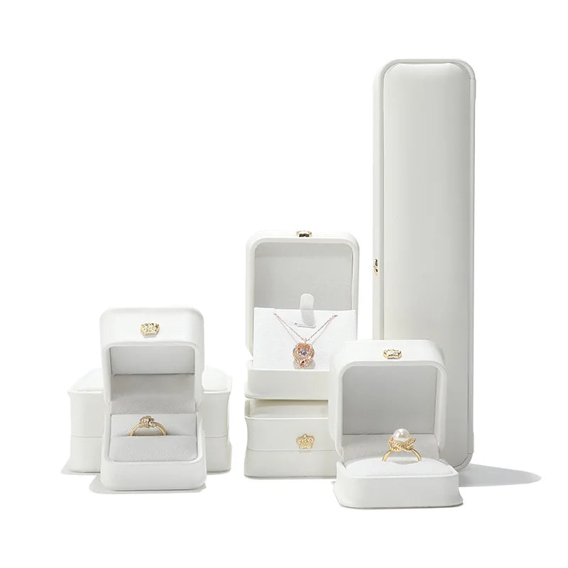 1 organizador de joyas de cuero, caja para anillos de boda, colgante, pulsera, collar, estuche de almacenamiento, embalaje de regalo, caja de exhibición al por mayor