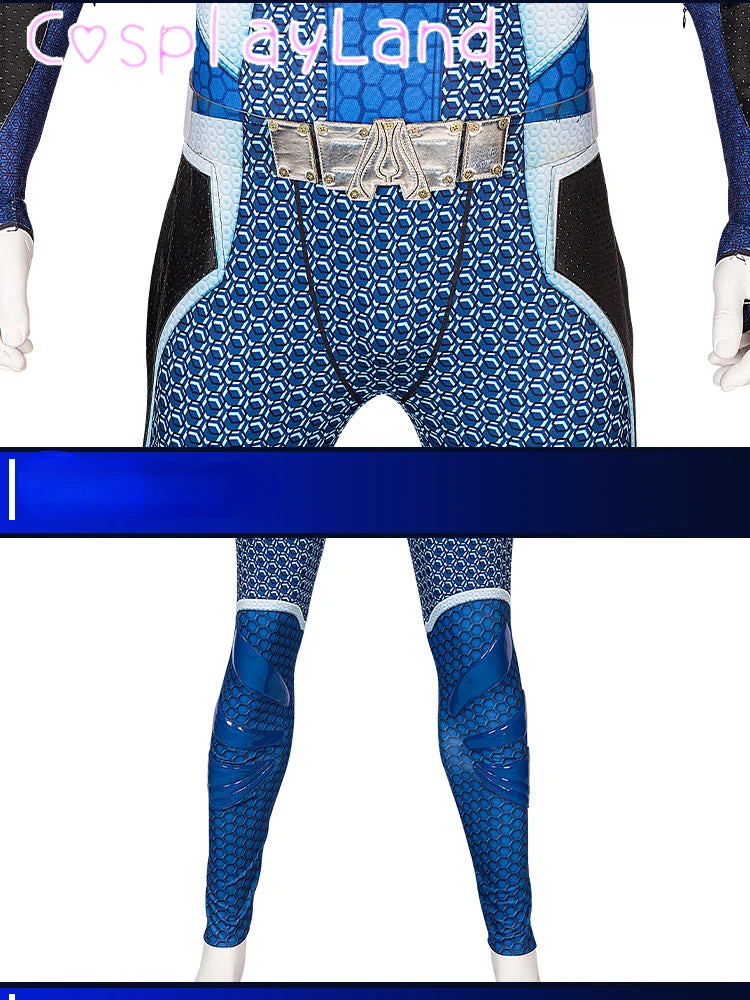 The Boys A-Train Cosplay Costume Halloween Carnival High Quality Hero Reggie Franklin Battle Outfit With Boots Printing Jumpsuit