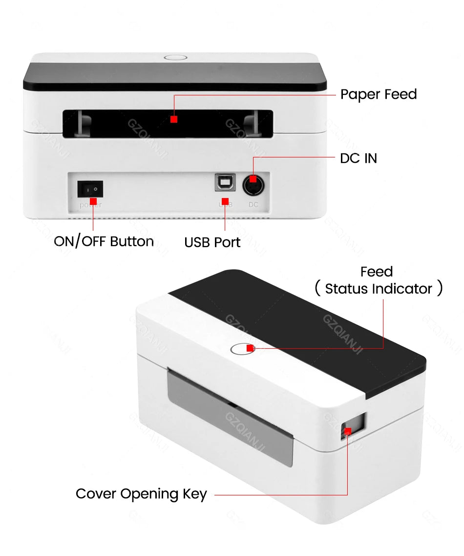 Impresora térmica de etiquetas X-Printer D463B de 80 mm, máquina para fabricar etiquetas de envío de 110 mm, USB, Bluetooth, impresión de códigos de barras de 3 o 4 pulgadas