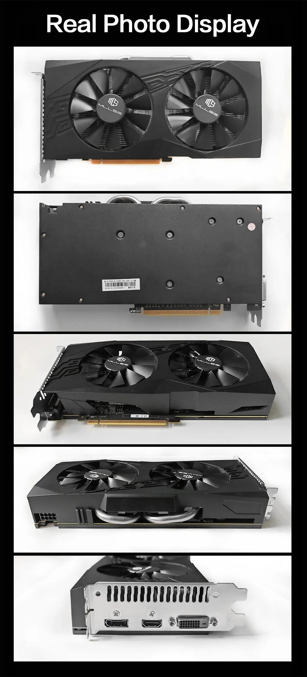 USED MLLSE AMD RX 580 8GB 2048SP Gaming Graphics Card GDDR5 256Bit PCI-E 3.0 ×16 8Pin Radeon GPU Rx 580 Video Card Placa Video