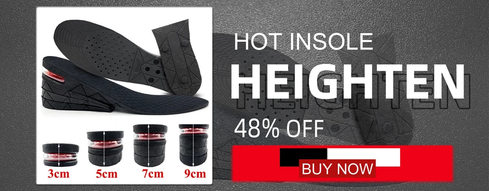 3-9cm Height Increase Insoles for Men Women Elevator Shoes Cushion Unisex Sneakers Heel Lifting Insert Heighten Insoles
