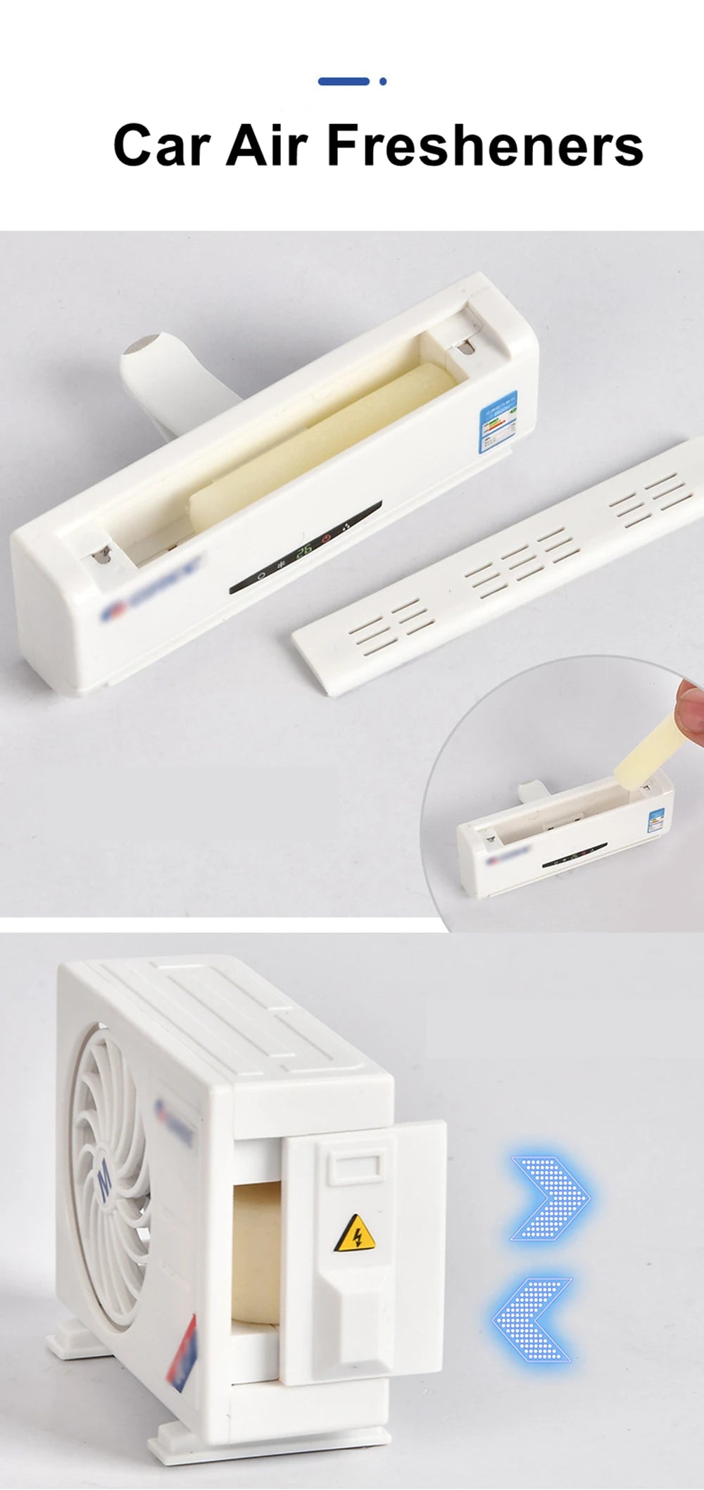 Air Conditioning Car Air Conditioner Shape Model Dashboard Ornaments Solar Powered Air Vent Clip Vehicle Decoration