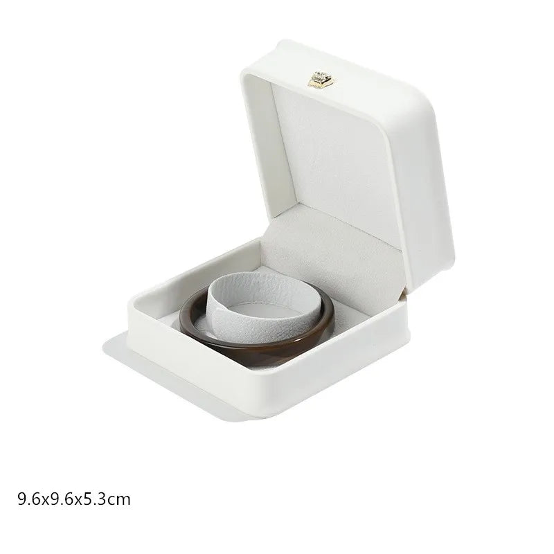 1 organizador de joyas de cuero, caja para anillos de boda, colgante, pulsera, collar, estuche de almacenamiento, embalaje de regalo, caja de exhibición al por mayor