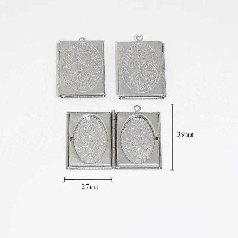 BoYuTe (20 Pieces/Lot) 316 Stainless Steel Oval Shaped Locket Pendant Can Open Photo Locket Diy Jewelry Materials