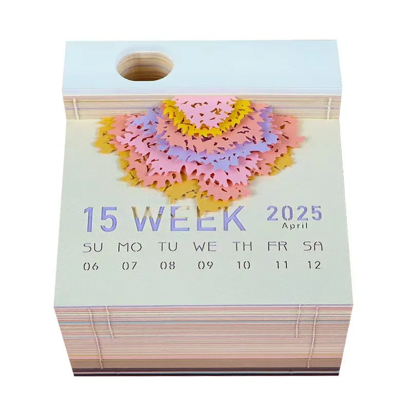 Treehouse 3D Desktop Calendar Sticky Notes Creative Crafts Souvenirs Paper Carvings Post-it Notes New Year Gifts Office Ornament