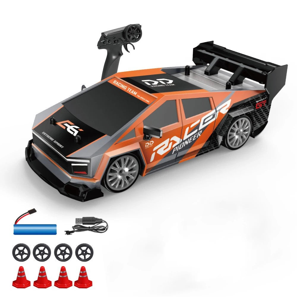 1:24 Coche de derrape RC de alta velocidad Mustang 4WD Coche de carreras de control remoto Regalo Coche de carreras de competición Juguete para niños Neumático reemplazable