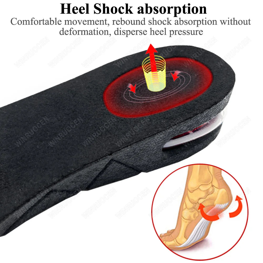 3-9cm Height Increase Insoles for Men Women Elevator Shoes Cushion Unisex Sneakers Heel Lifting Insert Heighten Insoles