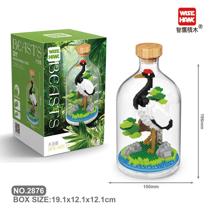 Toys Building Blocks Assembly Tiger Lion Bear Peacock Koala Animal 3D Model Educational Games for Children Kids Gifts