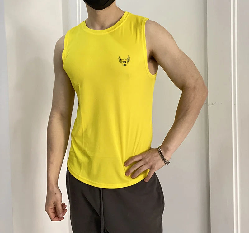2022 NEW Men Sleeveless Sports Vest Summer Breathable quick-drying Gyms shir Male Bodybuilding Undershirt mesh Fitness Tank Tops