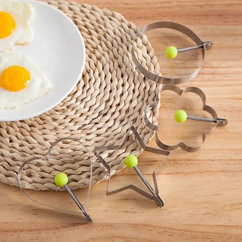 1 pieza de moldes para freír huevos de acero inoxidable, modelo de anillo de tortilla, molde para hornear panqueques, pasteles de carne, moldes para pasteles de arroz en forma de corazón para cocina