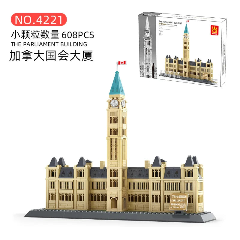 Wange Blocks World Architecture Building Bricks Trevi Fountain Model Pyramid Educational Toys for Children Gifts 4210-4224