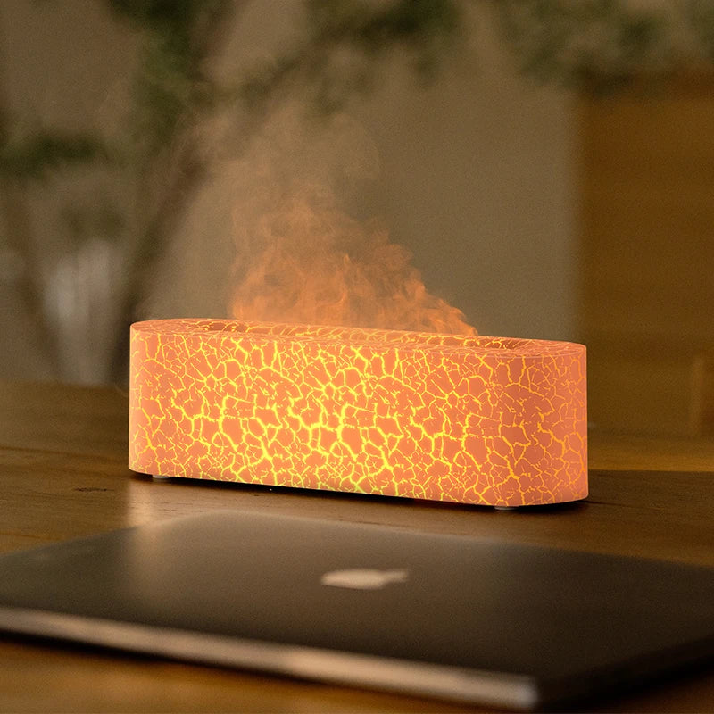 Vissko 7-Colorful Flame Diffuser USB Air Humidifier Aromatherapy Essential for Bedroom Yoga Home Oil Diffuser Fragrance Diffuser