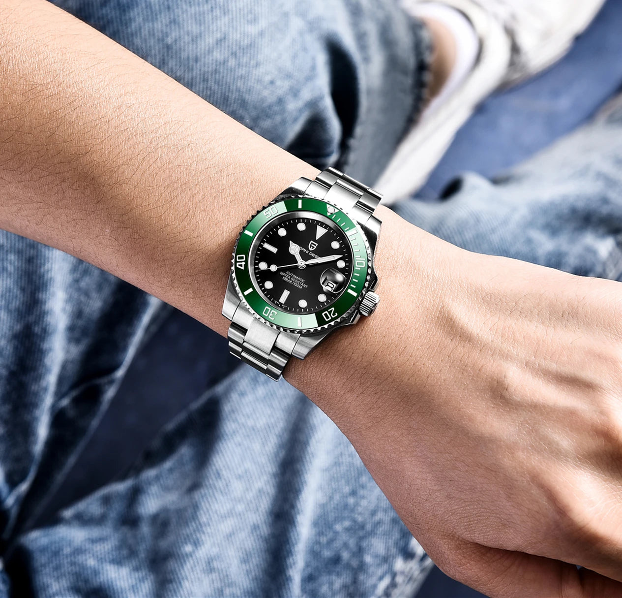 PAGANI DESIGN Men's Mechanical Wristwatches Luxury Brand Mens Watch NH35 100m Waterproof Sapphire Diving Watch reloj hombre