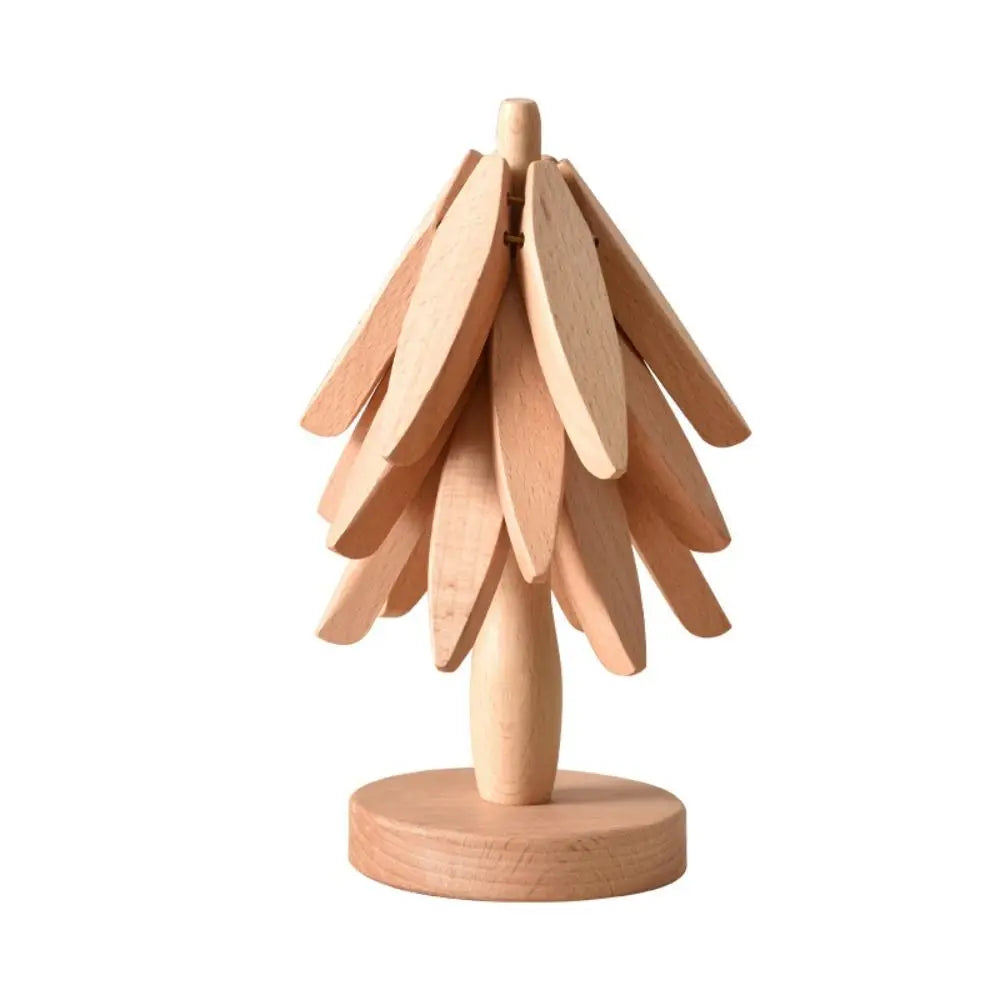 3/4PCS Anti Scald Heat Tree Design Coaster Resistant Coaster Wood Placemats Heat Insulating Mat Tree Shape Non-slip Coaster Set