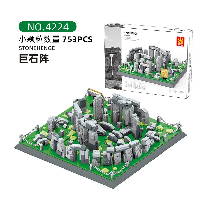 Wange Blocks World Architecture Building Bricks Trevi Fountain Model Pyramid Educational Toys for Children Gifts 4210-4224