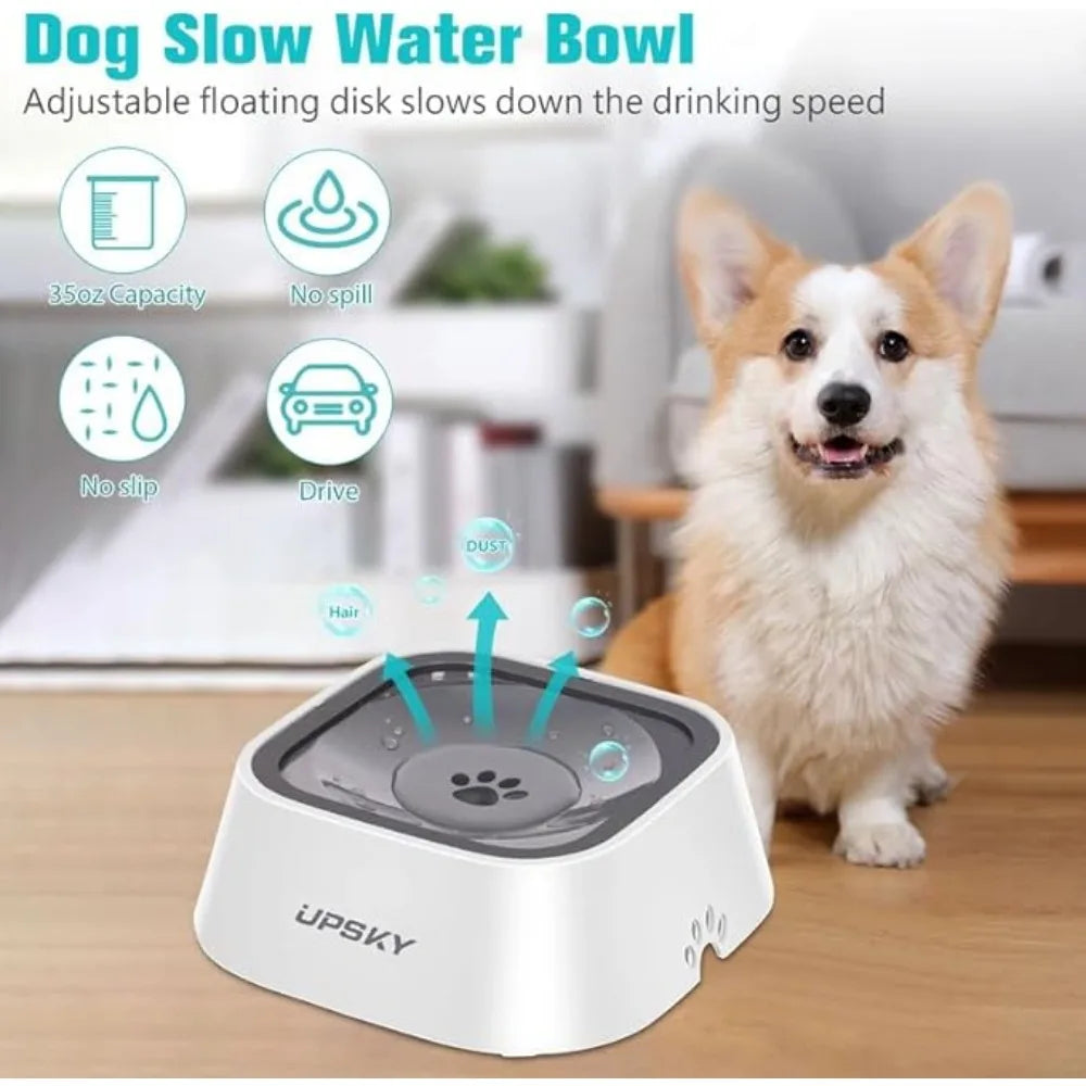 No-spill dog water bowl no-spill pet water bowl no-drip slow water feeder dog bowl non-slip pet water fountain cat slow drinker