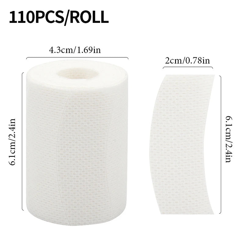 110 piezas/rollo de almohadillas de espuma micro para los ojos, cintas para extensiones de pestañas, accesorios de maquillaje, suministros para levantamiento de pestañas, almohadillas de espuma micro para debajo de las pestañas