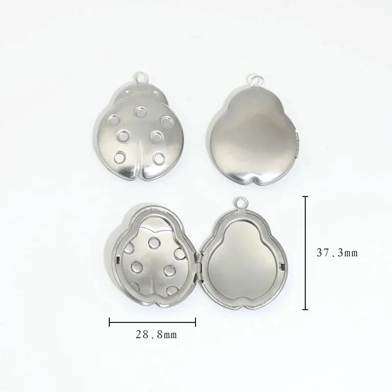 BoYuTe (20 Pieces/Lot) 316 Stainless Steel Oval Shaped Locket Pendant Can Open Photo Locket Diy Jewelry Materials