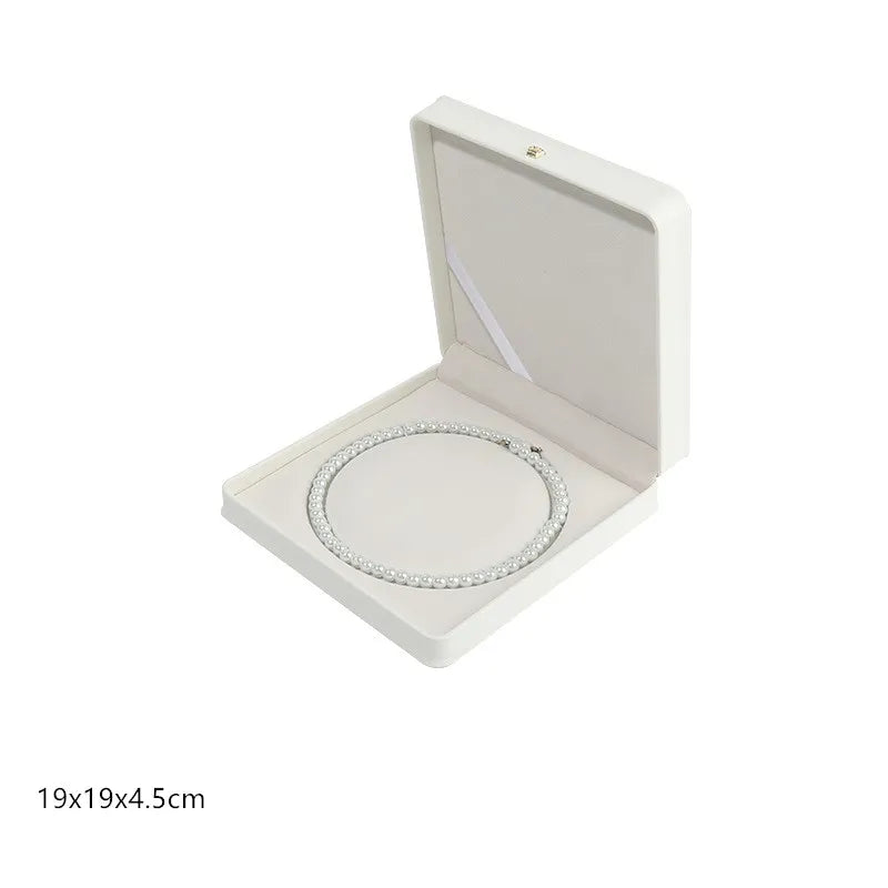 1 organizador de joyas de cuero, caja para anillos de boda, colgante, pulsera, collar, estuche de almacenamiento, embalaje de regalo, caja de exhibición al por mayor