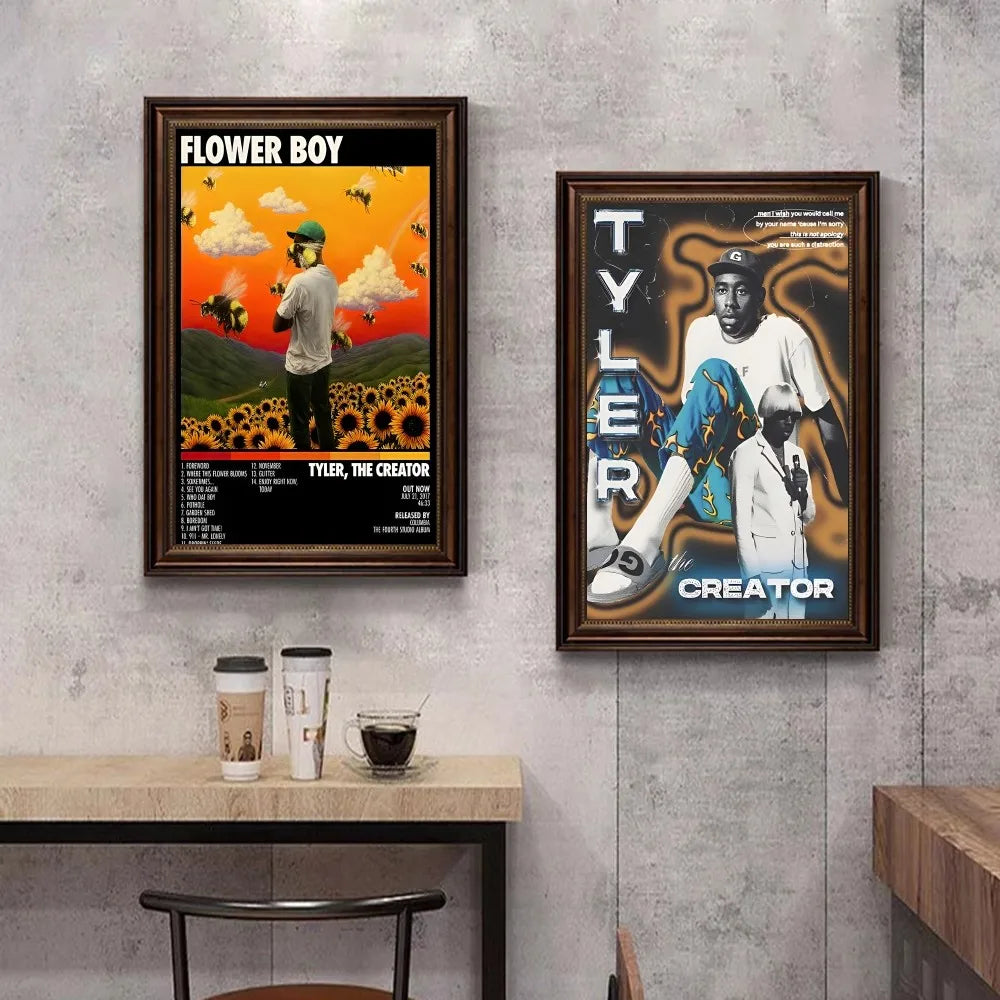 Rapper Tyler The Creator DIY Sticky Poster Waterproof Paper Sticker Coffee House Bar Home Decor