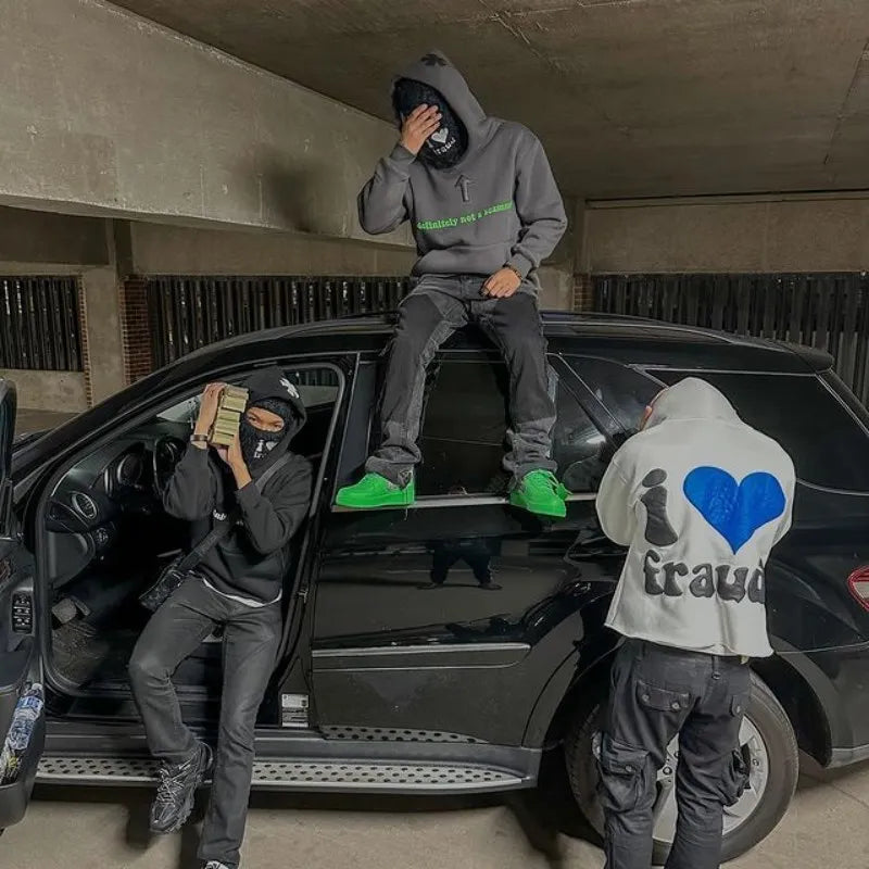 Sudadera con capucha para hombre y mujer, estilo hip hop, con estampado gráfico de letras, estilo Y2K, de gran tamaño, estilo Harajuku, chaqueta gótica, abrigos, ropa