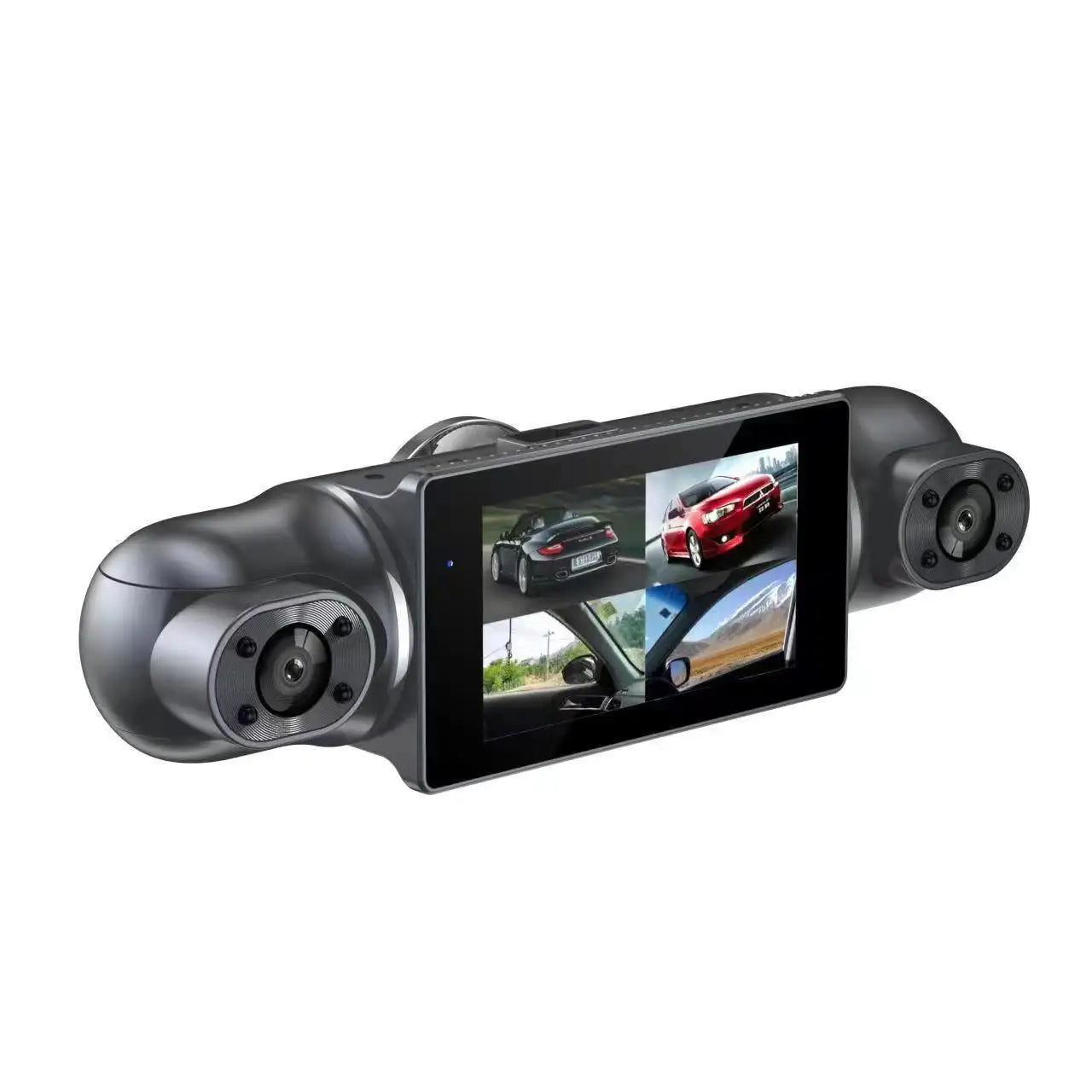 3.39 Inch IPS Screen Four Lens Vehicle DVR Dashboard Video Recorder Camera Black Car Dash Cam Monitor Universal Support 4 Lens