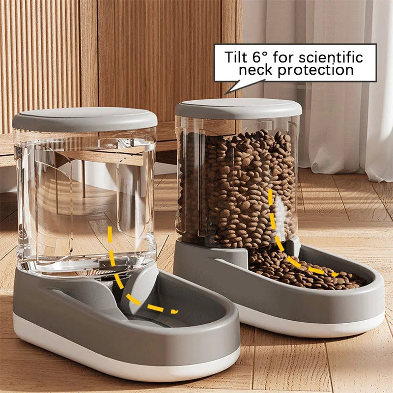 Automatic Pet Feeder Water Dispenser Dog Cat Gravity Food And Water Dispenser With Pet Food Bowl Large Capacity