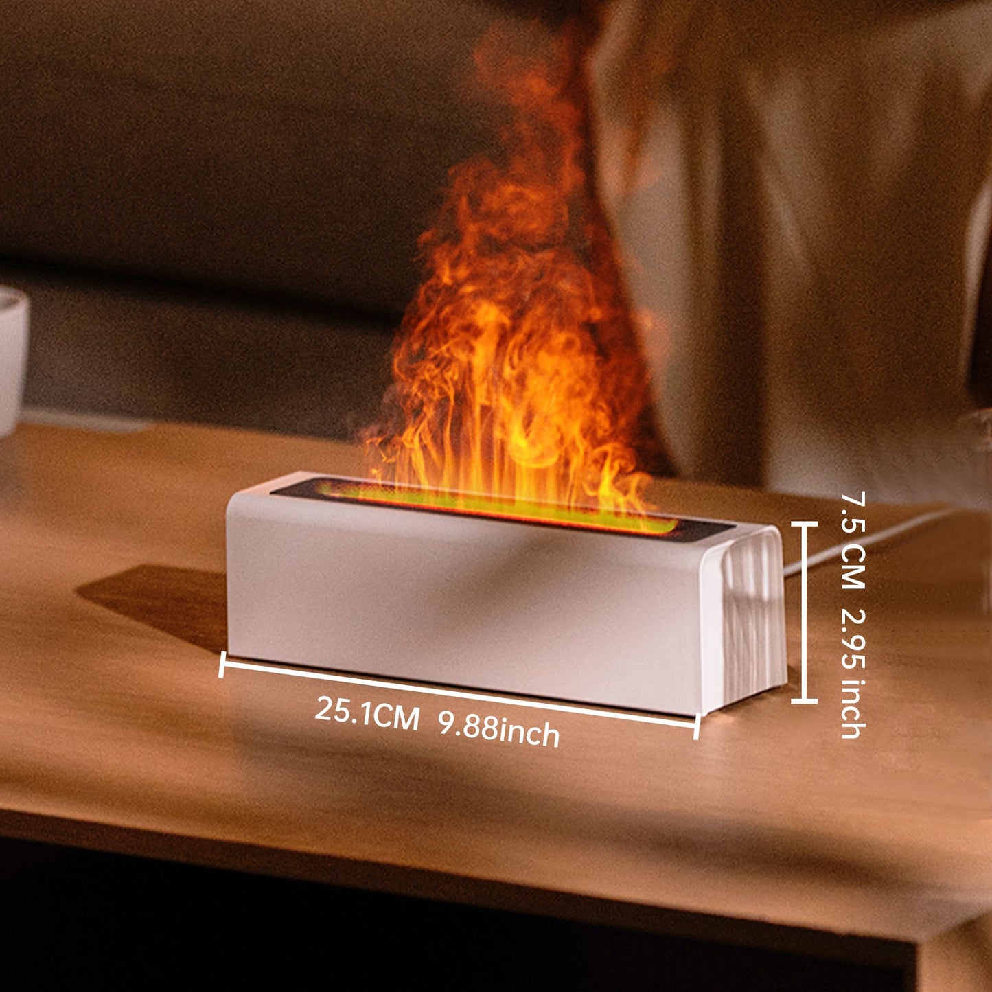 Vissko 7-Colorful Flame Diffuser USB Air Humidifier Aromatherapy Essential for Bedroom Yoga Home Oil Diffuser Fragrance Diffuser