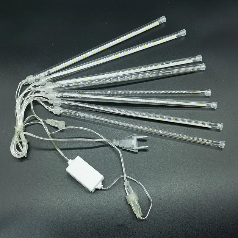 30/50cm Holiday Meteor Shower LED String Lights Christmas Falling Rain Lights Snow Falling Icicle Cascading Light Waterproof New