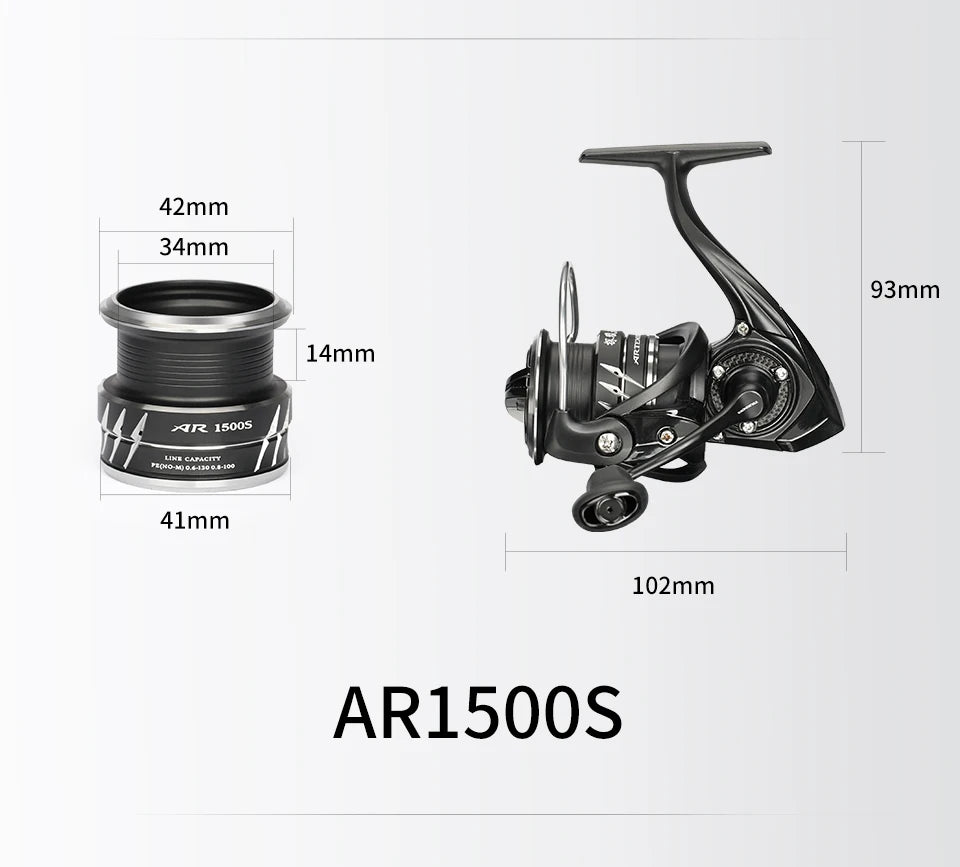 TSURINOYA NEW Spinning Fishing Reel ARTEMIS 800 1500S 2500SH 3000SH Shallow Spool Versatile Long Casting Reel High Speed Wheel