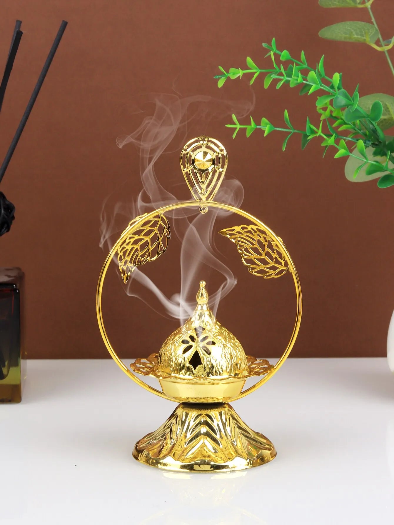 1pc processus de galvanoplastie géométrique en or à la mode, décorations de four d'aromathérapie créatives personnalisées et exquises pour la maison