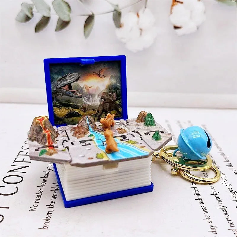 3D Folding Bomb Explosion Book Novelty Mini Keychain Children's Handheld Game Board Games Boy Gift Buckles Car Accessory