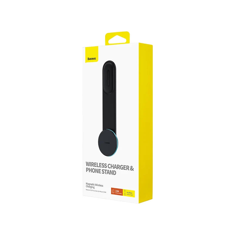 Baseus C02 Pro Series - Soporte magnético de carga inalámbrica para coche, color negro