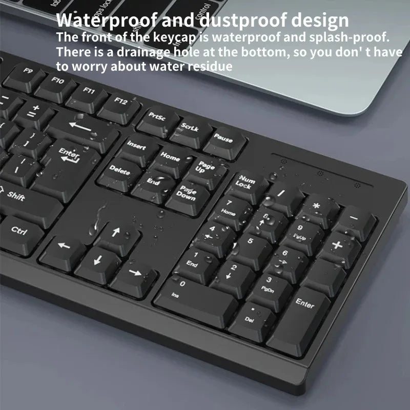 Juego de teclado y ratón inalámbricos de 104 teclas, 2,4 G, miniteclado para juegos, kit de teclado y ratón, teclado silencioso para ordenador portátil, tableta, accesorios para PC
