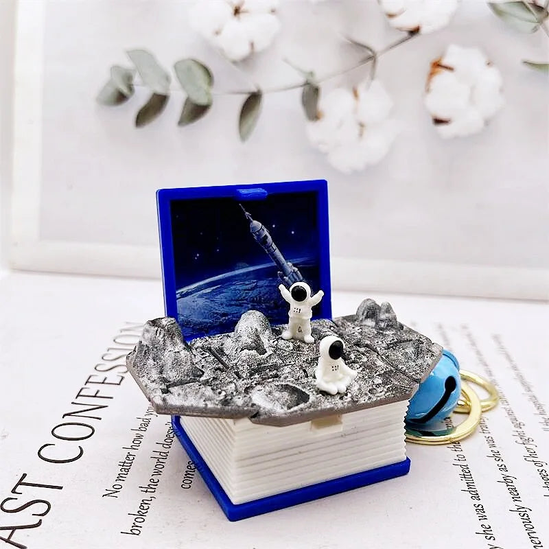2024 3D Folding Bomb Explosion Book Novelty Mini Football Match Astronaut Keychain Children's Handheld Game Board Games Boy Gift