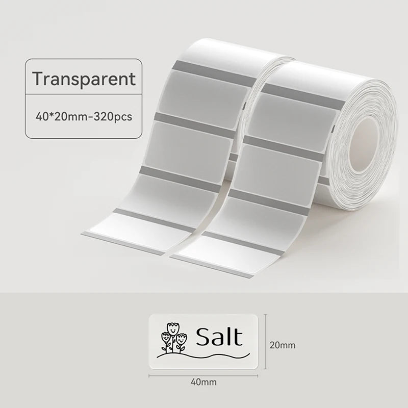 Thermal Transparent Label Sticker for NiiMbot B1/B21/B3S/B31 Printer Anti-Oil Waterproof Tear-Resistant Label Paper