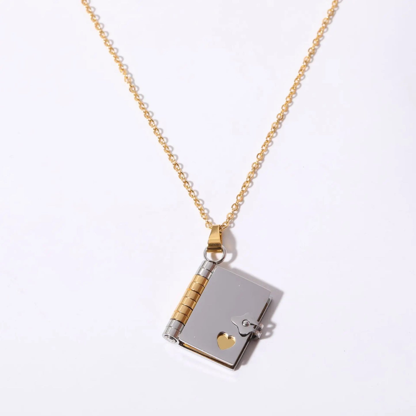3 Pages Book Custom Name Necklace Openable Love Letter Personalized Text Pendant Unisex Chain Girl Valentine Day Gift waterproof