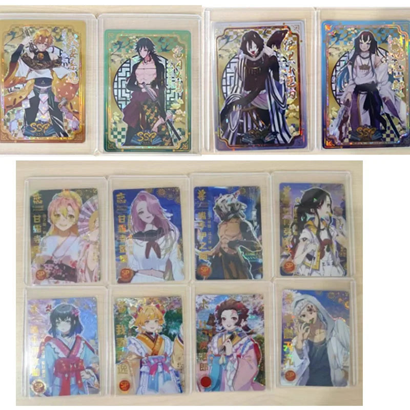 Anime Demon Slayer Kamado Nezuko Agatsuma Zenitsu Douma Akaza Sp Ssp Card Game Collection Rare Card Boy Birthday Present