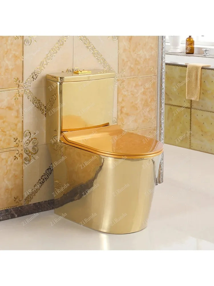 ~Inodoro de cerámica de color mudo para apartamento pequeño de estilo europeo, inodoro dorado de 8,0 pulgadas, inodoro de cañería grande, desodorante