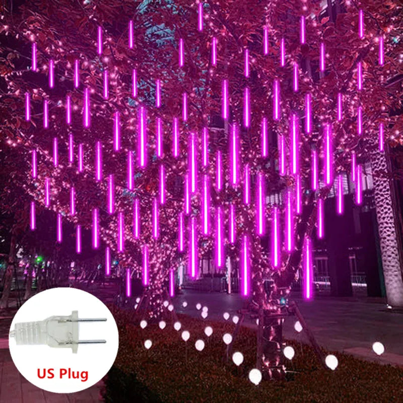 30/50cm Holiday Meteor Shower LED String Lights Christmas Falling Rain Lights Snow Falling Icicle Cascading Light Waterproof New