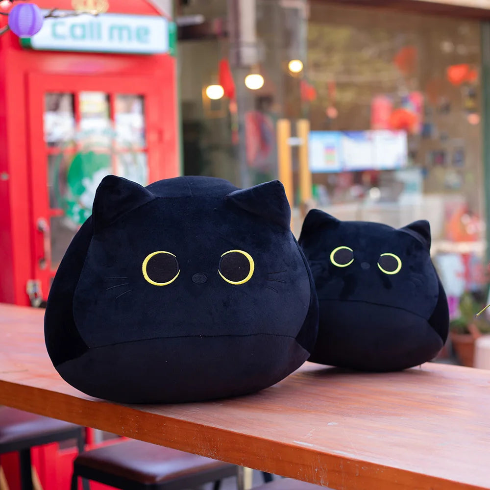 Black Cat Plush Toy Soft Kawaii Plushie Anime Pillows Lovely Cartoon Animal Stuffed Doll Girls Valentine Day Gifts Ornaments
