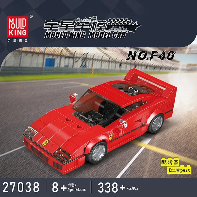 Yuxing-modelo mini-coche famoso, modelo de carreras deportivas, ocho cuadrículas, juguetes educativos para niños, bloques de construcción ensamblados