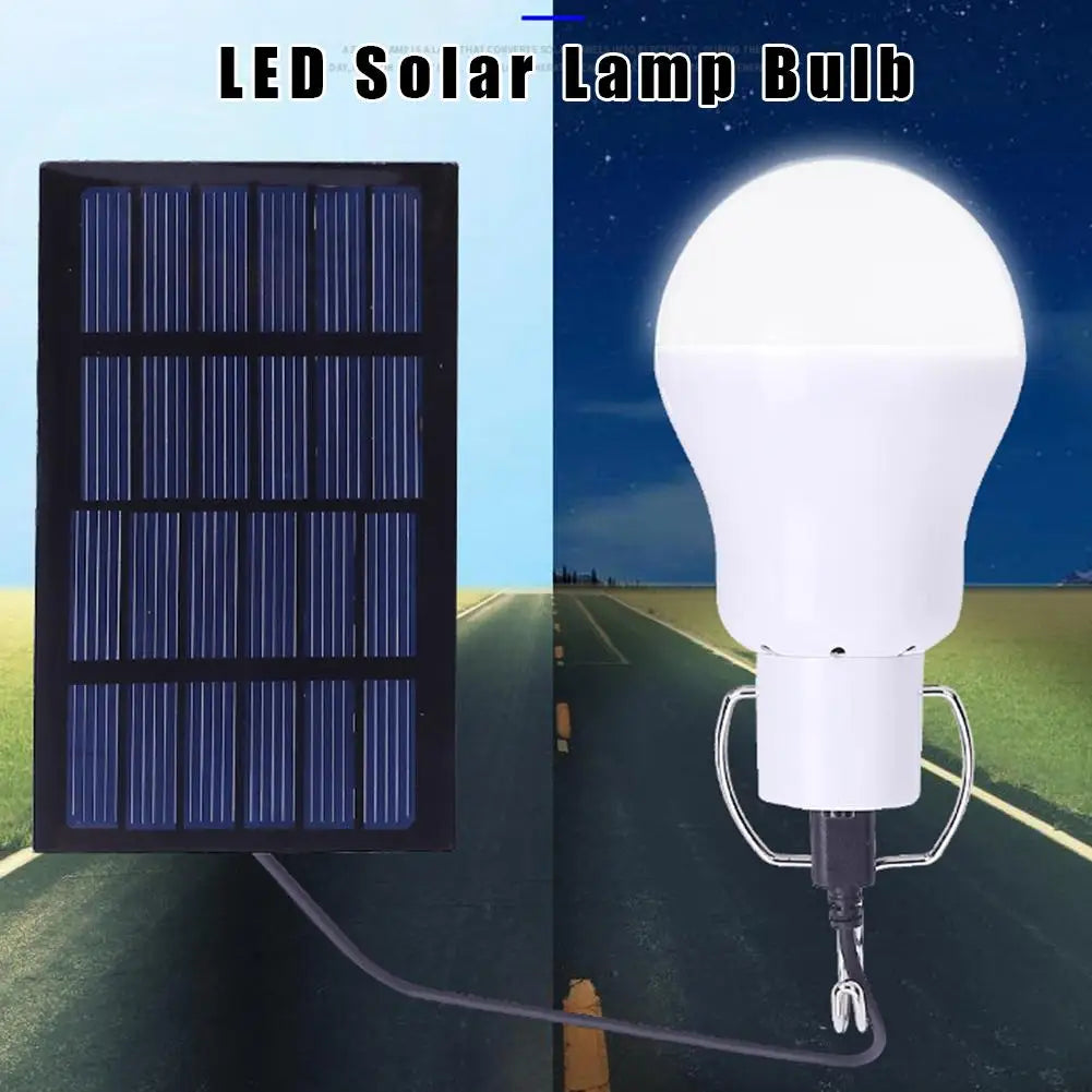 1pc LED Solar Lamp Bulb Waterproof Remote Portable Solar Garden Hanging Light For Outdoor Hiking Fishing Emergency Lighting