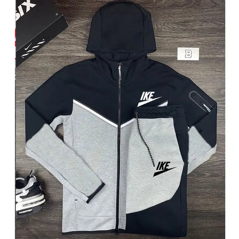 2024 Men's Leisure Sportswear For Men Spring And Autumn New Outdoor Hooded Windbreaker Jacket And Sweatpants Two-piece Set