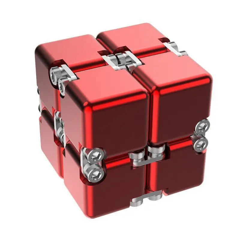 Tiktok Pop Fun Decompression Toys Alloy Infinity Magic Cube Finger Toy Office Flip Cubic Puzzle Stress Relief Cube Block Gift