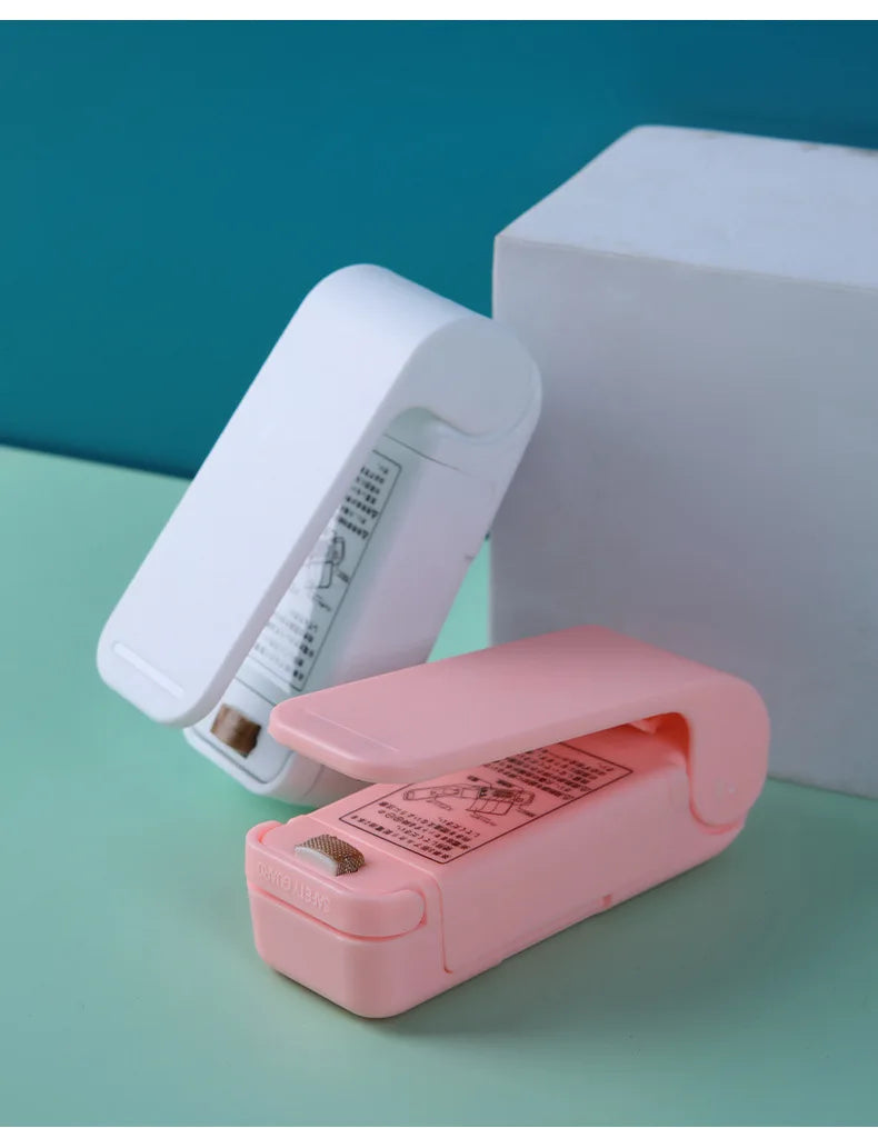 1 mini máquina selladora de bocadillos, selladora de paquetes de bolsas, máquina selladora de bolsas de plástico térmico para alimentos, accesorios de cocina portátiles