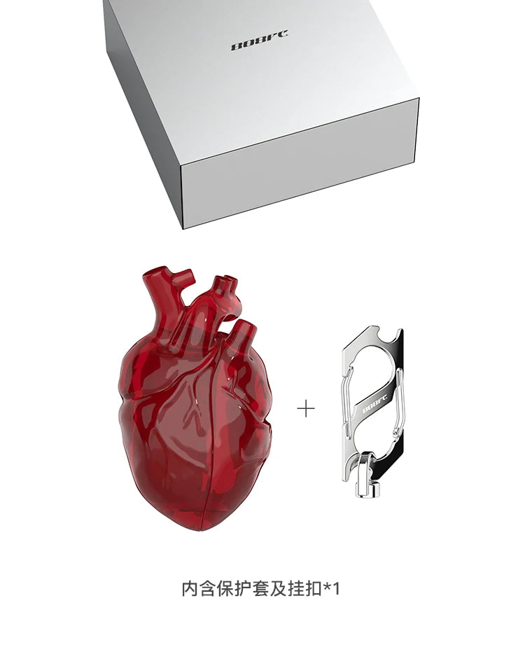 Airpods Earphone Case Original Design Transparent Red Heart Earphone Protective Cover Liquid Silicone Arpods 3 Protective Cover