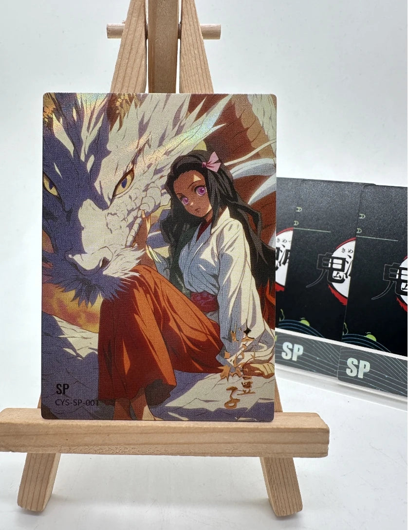 Anime Demon Slayer Kamado Tanjirou Kochou Shinobu Kanroji Mitsuri Iguro Obanai Collection Cards Christmas Birthday Gifts Toys