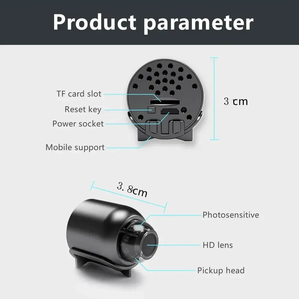 Mini cámara WiFi HD de 1080P para seguridad en interiores, vigilancia, monitor para bebés, videocámara con visión nocturna, cámara IP, grabadora de audio y video